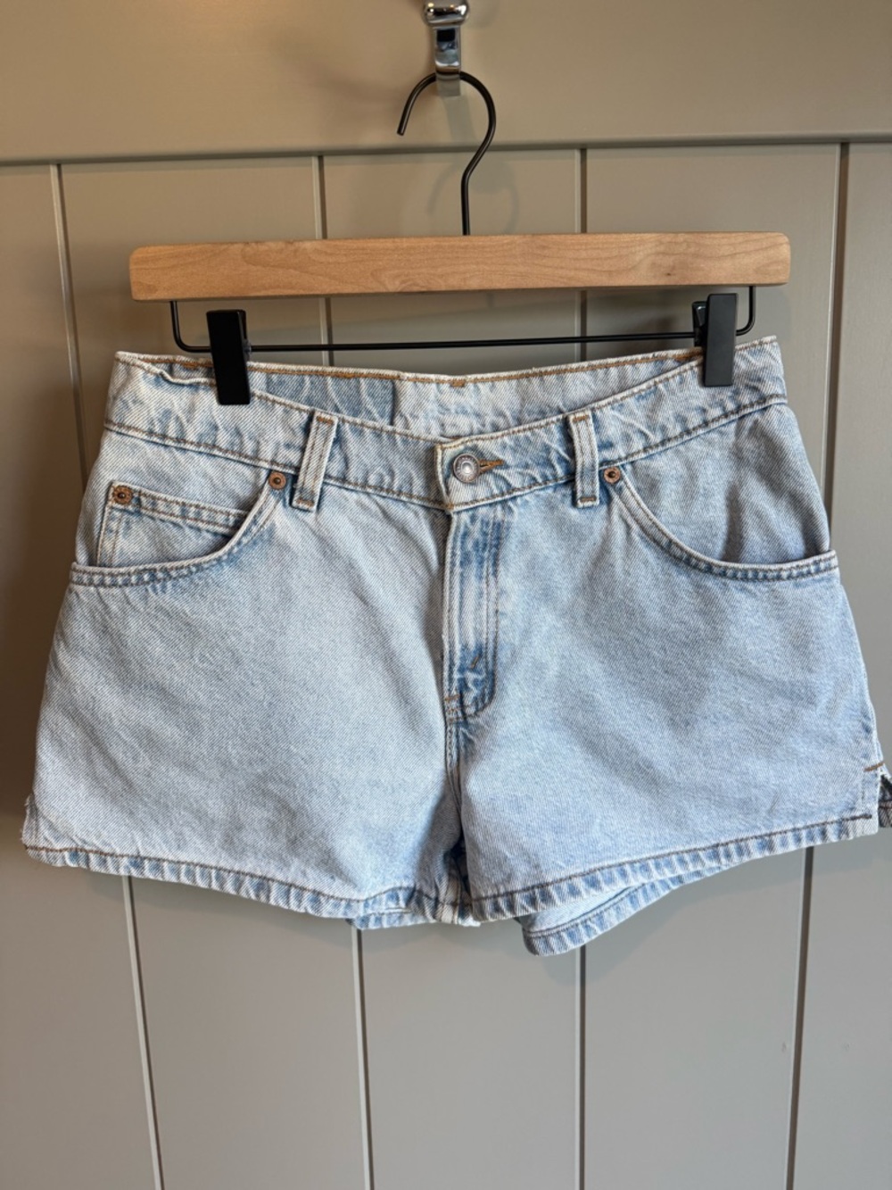 Vtg Levis Jean Shorts Women Junior Size 9 Slim Fit 912 90s 1997 Light Wash